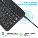 3in1 Bluetooth Tastatur (Schwarz) + Maus + Cover für Apple iPad iPad 10.2 2019/2020/2021 10.2 Zoll Case Schutz Hülle Tasche Keyboard