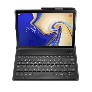 3in1 Bluetooth Tastatur (Schwarz) + Maus + Cover für Samsung Galaxy Tab A T590 T595 10.5 Zoll Case Schutz Hülle Tasche Keyboard