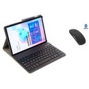 3in1 Bluetooth Tastatur (Schwarz mit Beleuchtung) + Maus + Cover für Samsung Galaxy Tab S T860 T865 S6 10.5 Zoll Case Schutz Hülle Tasche Keyboard