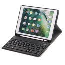 3in1 Bluetooth Tastatur (Schwarz) + Maus + Cover für Apple iPad Pro 9.7 Zoll 2016/2017/2018 Air 9.7 2013/2014 1/2 Gen. 9.7 Zoll Case Schutz Hülle Tasche Keyboard