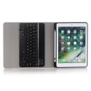 3in1 Bluetooth Tastatur (Weiß) + Maus + Cover für Apple iPad Pro 9.7 Zoll 2016/2017/2018 Air 9.7 2013/2014 1/2 Gen. 9.7 Zoll Case Schutz Hülle Tasche Keyboard