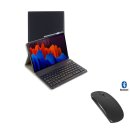 3in1 Bluetooth Tastatur (Schwarz) + Maus + Cover für...