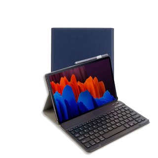 3in1 Bluetooth Tastatur (Schwarz) + Maus + Cover für Samsung Galaxy Tab S7 FE/S7+/S8+ T730/T970/X800 12.4 Zoll Case Schutz Hülle Tasche Keyboard