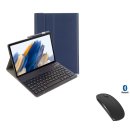 3in1 Bluetooth Tastatur (Schwarz) + Maus + Cover für Samsung Galaxy Tab A8 SM-X200/X205 10.5 Zoll Case Schutz Hülle Tasche Keyboard