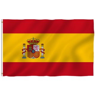 Spanien Spain Flagge mit Ösen Fahne 150x90 Metalösen Wetterfest Fahnenmast