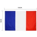 Frankreich France Flagge mit Ösen Fahne 150x90 Metalösen Wetterfest Fahnenmast