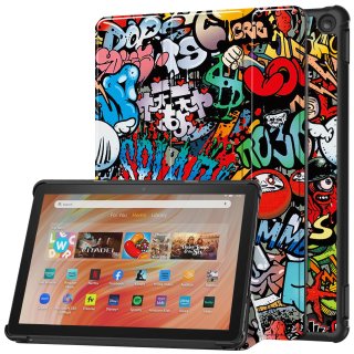 Hülle für Amazon Fire HD 10 2023 13.Gen 10.1 Zoll Smart Cover Etui mit Standfunktion und Auto Sleep/Wake Funktion