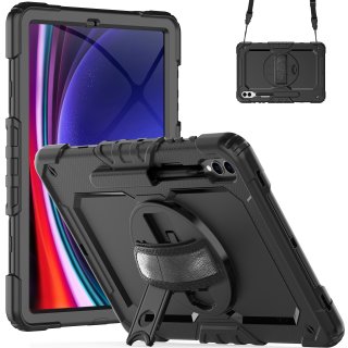 4in1 Hülle mit Trageschleife für Samsung Galaxy Tab S9+ Plus 2023 SM-X810 SM-X816B SM-X818U 12.4 Zoll Outdoor Cover Schutz + Ständer