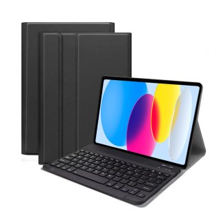 2in1 Set Bluetooth Tastatur in Weiß + Hülle für Apple iPad 10. Gen 2022 10.9 Zoll Case Schutzhülle Standfunktion Sleep and Wake