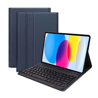 2in1 Set Bluetooth Tastatur in Weiß + Hülle für Apple iPad 10. Gen 2022 10.9 Zoll Case Schutzhülle Standfunktion Sleep and Wake