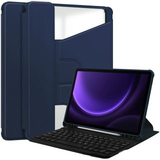 3in1 Bluetooth Tastatur (Weiß) + Maus + Cover für Samsung Galaxy Tab S9 FE 2023 X510/SM-X516/SM-X518 10.9 Zoll Zoll Case Schutz Hülle Tasche Keyboard