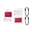 SSD 2TB Samsung Portable SSD T7 USB3.2 Gen.2 Metallic Red