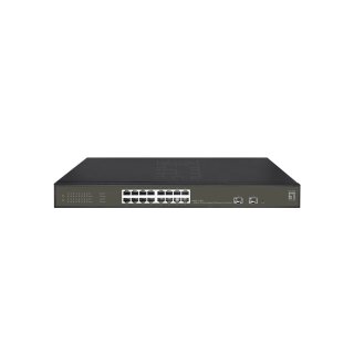 Hilbert 18-Port Gigabit PoE Smart Lite Switch - 16 PoE Ausgänge - 2 x Gigabit...