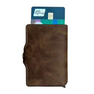 Lobwerk Mini Wallet Slim Wallet Geldbörse Premium Portemonnaie Kartenetui mit Schiebemachnismus