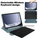 2in1 Set Bluetooth Tastatur in Weiß + Hülle für Samsung Tab A9+ Plus 2023 X210 X215 11 Zoll Case Schutzhülle Standfunktion Sleep and Wake