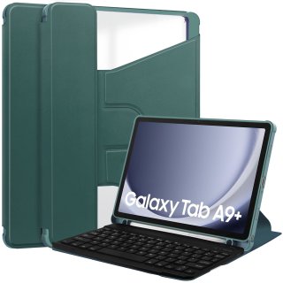 3in1 Bluetooth Tastatur (Weiß) + Maus (Weiß) + Cover für Samsung Galaxy Tab A9+ Plus 2023 X210 X215 11 Zoll Zoll Case Schutz Hülle Tasche Keyboard