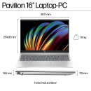 Pavilion 16-af0077ng, Notebook silber, Windows 11 Home 64-Bit, 40.6 cm (16 Zoll), 1 TB SSD