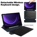 2in1 Set Bluetooth Tastatur in Schwarz + Hülle für Samsung Tab S9 SM-X710 SM-X716 2023 11 Zoll Case Schutzhülle Standfunktion Sleep and Wake