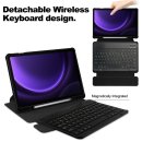 2in1 Set Bluetooth Tastatur in Schwarz mit Beleuchtung +...