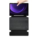 2in1 Set Bluetooth Tastatur in Schwarz mit Beleuchtung + Hülle für Samsung Tab S9 SM-X710 SM-X716 2023 11 Zoll Case Schutzhülle Standfunktion Sleep and Wake