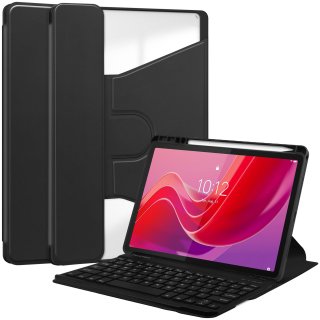 2in1 Set Bluetooth Tastatur in Schwarz + Hülle für Lenovo Tab M11 2024 TB-330FU / TB-331FC 11 Zoll Case Schutzhülle Standfunktion Sleep and Wake