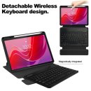 2in1 Set Bluetooth Tastatur in Weiß + Hülle für Lenovo Tab M11 2024 TB-330FU / TB-331FC 11 Zoll Case Schutzhülle Standfunktion Sleep and Wake