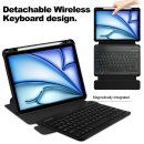 2in1 Set Bluetooth Tastatur in Schwarz mit Beleuchtung + Hülle für Apple iPad Air 11 M2 6. Generation 11 Zoll Case Schutzhülle Standfunktion Sleep and Wake