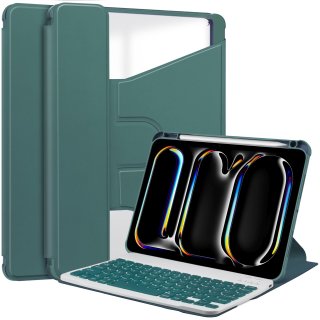 2in1 Set Bluetooth Tastatur in Schwarz mit Beleuchtung + Hülle für Apple iPad Pro 11 2024 M4 5. Generation 11 Zoll Case Schutzhülle Standfunktion Sleep and Wake