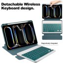 2in1 Set Bluetooth Tastatur in Schwarz mit Beleuchtung + Hülle für Apple iPad Pro 11 2024 M4 5. Generation 11 Zoll Case Schutzhülle Standfunktion Sleep and Wake