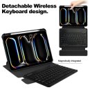 2in1 Set Bluetooth Tastatur in Weiß + Hülle für Apple iPad Pro 11 2024 M4 5. Generation 11 Zoll Case Schutzhülle Standfunktion Sleep and Wake