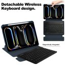 2in1 Set Bluetooth Tastatur in Weiß + Hülle für Apple iPad Pro 11 2024 M4 5. Generation 11 Zoll Case Schutzhülle Standfunktion Sleep and Wake