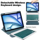 3in1 Bluetooth Tastatur (Weiß) + Maus (Weiß) + Cover für Apple iPad Air 11 M2 6. Generation 11 Zoll Case Schutz Hülle Tasche Keyboard