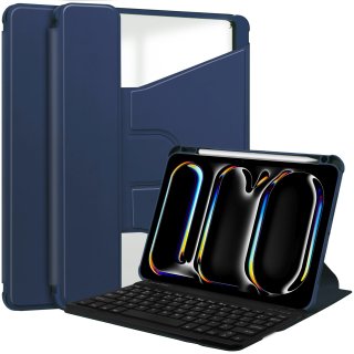 3in1 Bluetooth Tastatur (Weiß) + Maus (Weiß) + Cover für Apple iPad Pro 11 2024 M4 5. Generation 11 Zoll Case Schutz Hülle Tasche Keyboard