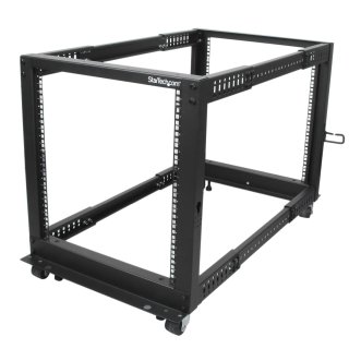 StarTech 12HE 4 Pfosten Open Frame Server Rack tiefenverstellbar mit Rollen / Nivellierfüße und Kabelverwaltung - Dell PowerEdge HP ProLiant ThinkServer (4POSTRACK12U)