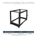 StarTech 12HE 4 Pfosten Open Frame Server Rack tiefenverstellbar mit Rollen / Nivellierfüße und Kabelverwaltung - Dell PowerEdge HP ProLiant ThinkServer (4POSTRACK12U)