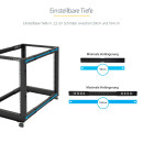 StarTech.com 12HE 4 Pfosten Open Frame Server Rack tiefenverstellbar mit Rollen / Nivellierfüße und Kabelverwaltung - Dell PowerEdge HP ProLiant ThinkServer (4POSTRACK12U)