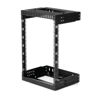 StarTech 15U 19 Zoll Wall Mount Network Rack, Adjustable Depth 12-20 Zoll 2 Post Open Frame Server Room Rack for AV/Data/ IT Communication/Computer Equipment/Switch with Cage Nuts & Screws - 15U Adjustable Rack (RK15WALLOA)