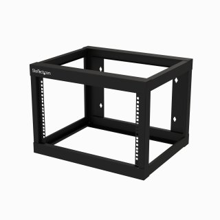 StarTech 6HE 19 Zoll Wand Netzwerk Rack - 2 Pfosten, 48cm tief mit offener Rahmen, für AV/IT/Kommunikation/Patch Panel - mit Käfigmuttern, Schrauben und Klettband - Cisco 2960 (RK619WALLO)