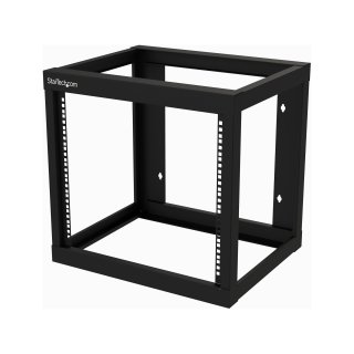 StarTech.com 9U 19 Zoll Wall Mount Network Rack 17 Zoll Deep 2 Post Open Frame for Server Room/Data/AV/IT/Communication/Computer Equipment/Patch Panel w/ Cage Nuts/Screws Hook/Loop 175lb Capacity - Wallmount Server Rack (RK919WALLO)