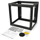 StarTech.com 9U 19 Zoll Wall Mount Network Rack 17 Zoll Deep 2 Post Open Frame for Server Room/Data/AV/IT/Communication/Computer Equipment/Patch Panel w/ Cage Nuts/Screws Hook/Loop 175lb Capacity - Wallmount Server Rack (RK919WALLO)