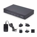 StarTech 4-Port KM Switch with Mouse Roaming, USB Switch for Keyboard/Mouse, 3.5mm and USB Audio, Peripheral Sharing for 4 Computers, USB 3.0 Switcher, TAA Compliant - Hotkey/Pushbutton Switching (P4A20132-KM-SWITCH)