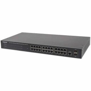 Intellinet 24-Port Gigabit Ethernet PoE+ Web-Managed Switch with 2 SFP Ports, 24 x PoE ports, IEEE 802.3at/af Power over Ethernet (PoE+/PoE)