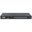 Intellinet 24-Port Gigabit Ethernet PoE+ Switch with 2 SFP Ports, LCD Display, IEEE 802.3at/af Power over Ethernet (PoE+/PoE)