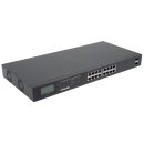 INTELLINET 16-Port Gigabit Ethernet PoE+ Switch mit 2 SFP-Ports und LCD Anzeige (PoE+/PoE) 370 W Endspan 19 Zoll Rackmount schwarz