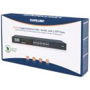 INTELLINET 16-Port Gigabit Ethernet PoE+ Switch mit 2 SFP-Ports und LCD Anzeige (PoE+/PoE) 370 W Endspan 19 Zoll Rackmount schwarz