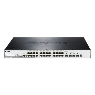 D-LINK DGS-1510-28XMP/E 28-Port Smart Managed PoE+ Gigabit Stack Switch 24x 10/100/1000 Mbps PoE-fähig 4x 10G SFP+