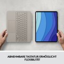 Logitech Combo Touch - Tastatur und Foliohülle - mit Trackpad - hintergrundbeleuchtet - Apple Smart connector - QWERTZ - Schweiz - Sand - für Apple 12.9-inch iPad Pro (5. Generation)