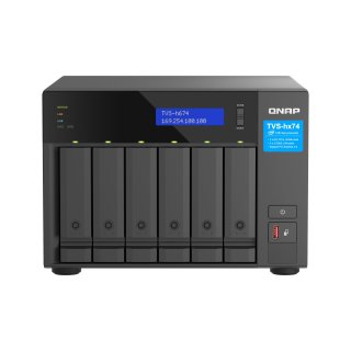 QNAP TVS-H674T - NAS-Server - 6 Schächte - SATA 6Gb/s - RAID RAID 0, 1, 5, 6, 10, JBOD, 50 - RAM 32 GB - 2.5 Gigabit Ethernet - iSCSI Support