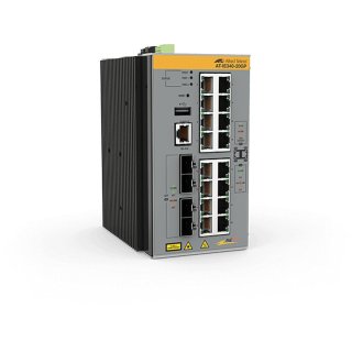 Allied Telesis AT IE340-20GP - Switch - L3 - managed - 8 x 10/100/1000 (PoE+) + 8 x 10/100/1000 (PoE) + 4 x Gigabit SFP - an DIN-Schiene montierbar, wandmontierbar - PoE+ (240 W) - DC-Stomversorgung