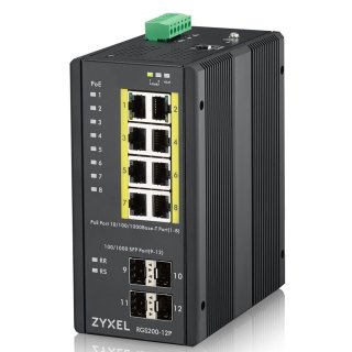 ZYXEL RGS200-12P SWITCH MANAGED POE+ 240W RACK DIN